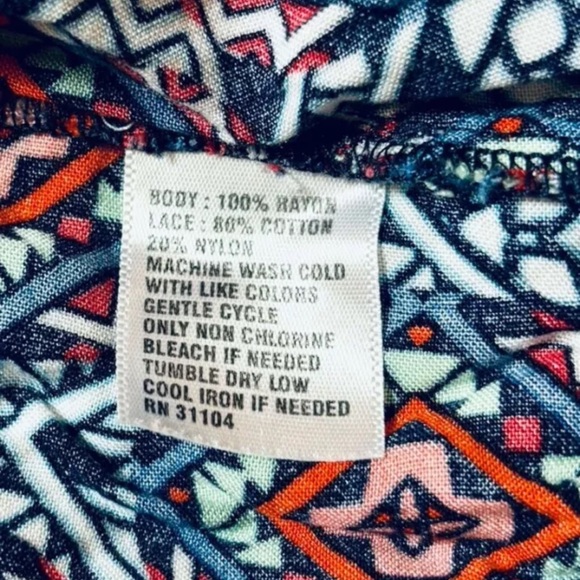 Red Camel Women's Medium Navy Red Floral Bell Sleeved Dress Boho Festival - Picture 4 of 10